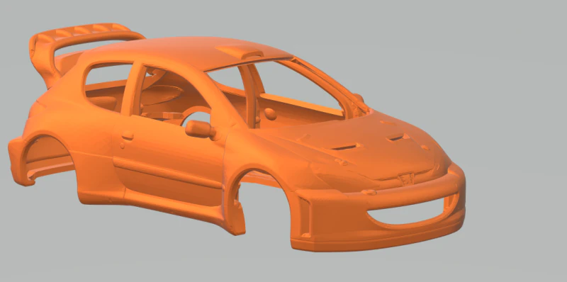 Peugeot 206 rally 3D Print Model .c4d .max .obj .3ds .fbx .stl .blend