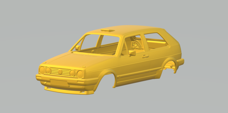 Vw golf rally 3Dプリントモデル .c4d .max .obj .3ds .fbx .stl .blend