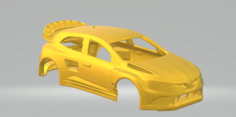 Megane race car 3D Print Model .c4d .max .obj .3ds .fbx .stl .blend 