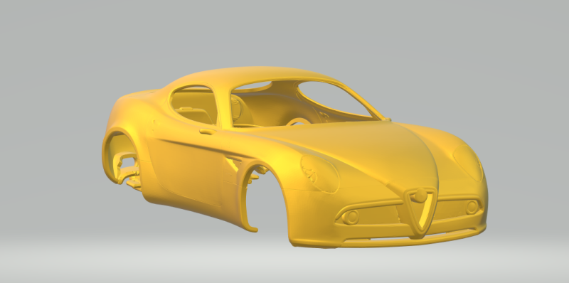 Alfa Romeo 8C Competizione 3D Print Model .c4d .max .obj .3ds .fbx .stl .blend 