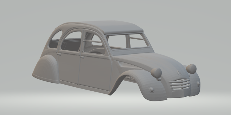 シトロエンCV2 3Dプリントモデル .c4d .max .obj .3ds .fbx .stl .blend
