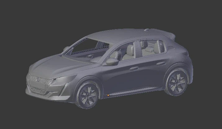 Peugeot 208 e 3D Print Model .c4d .max .obj .3ds .fbx .stl .blend 
