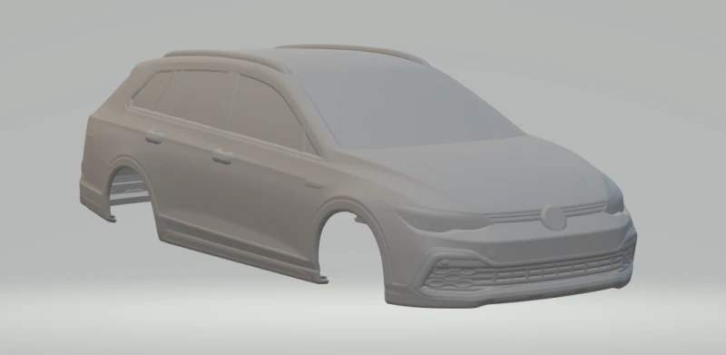 Volkswagen golf variant closed 3D Print Model .c4d .max .obj .3ds .fbx .stl .blend