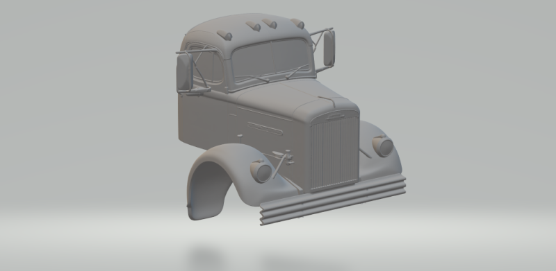Weiße LKW-Kabine 3D Druckmodell .c4d .max .obj .3ds .fbx .stl .blend