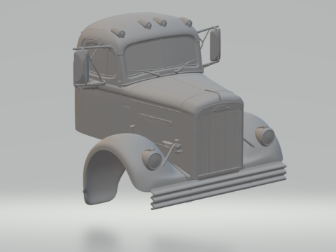 White truck cabin 3D Print Model