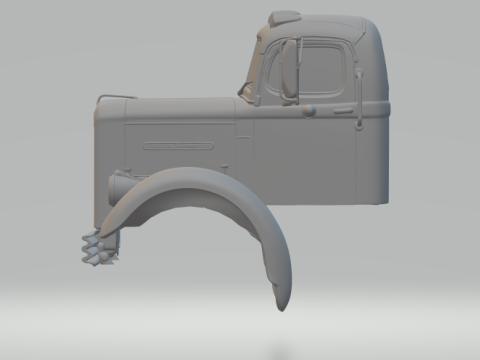 Weiße LKW-Kabine 3D Druckmodell