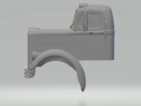 White truck cabin 3D Print Model