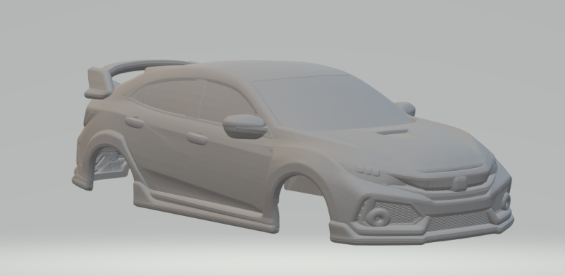 Hondda civic 3D Print Model .c4d .max .obj .3ds .fbx .stl .blend 