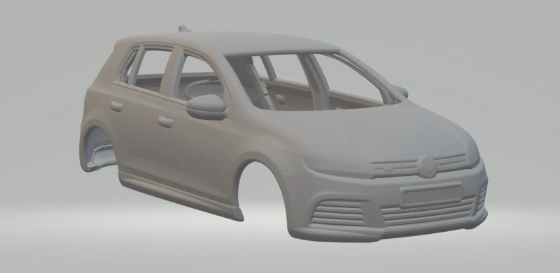 Volkswagen golf 3D Print Model .c4d .max .obj .3ds .fbx .stl .blend 