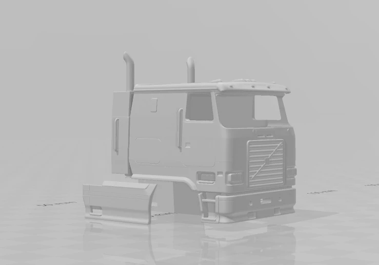 1992 Volvo White 3D Print Model .c4d .max .obj .3ds .fbx .stl .blend