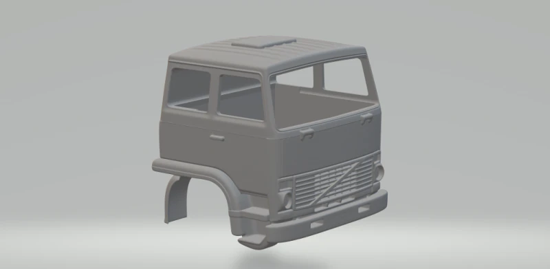 1980s Volvo F7 3D Print Model .c4d .max .obj .3ds .fbx .stl .blend