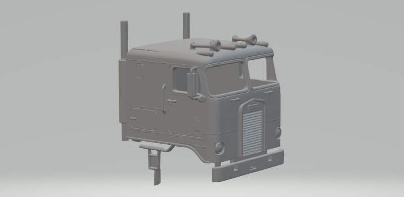 Kabina Peterbilt nad ciężarówką Model do druku 3D .c4d .max .obj .3ds .fbx .stl .blend 