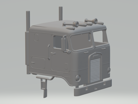 Peterbilt-Fahrerhaus über LKW 3D Druckmodell
