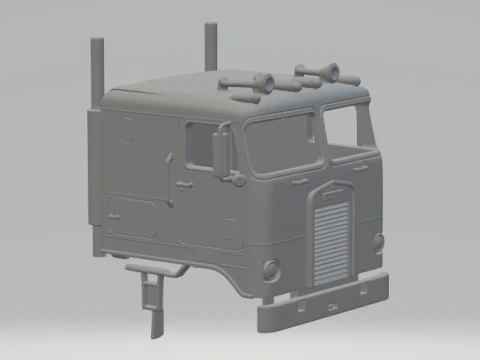 Кабина Peterbilt над грузовиком 3D Принт Модель
