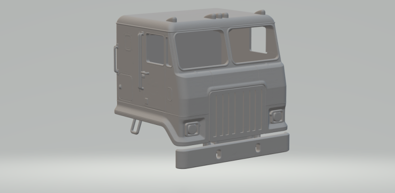 BIAŁA ciężarówka z kabiną Model do druku 3D .c4d .max .obj .3ds .fbx .stl .blend 