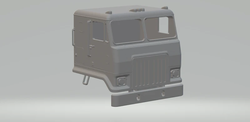 WHITE truck Cab over 3D Print Model .c4d .max .obj .3ds .fbx .stl .blend