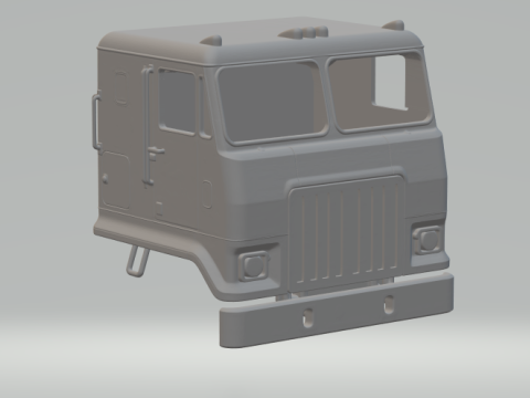 WEISSER LKW mit Fahrerhaus 3D Druckmodell