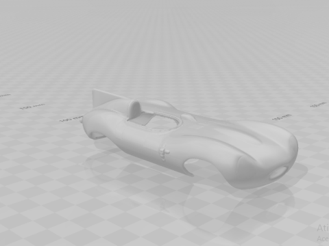 Ягуар Д-тип 3D Принт Модель