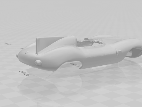 Ягуар Д-тип 3D Принт Модель