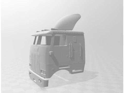 1979 White Western Star Cabover Sleeper 3D Print Model