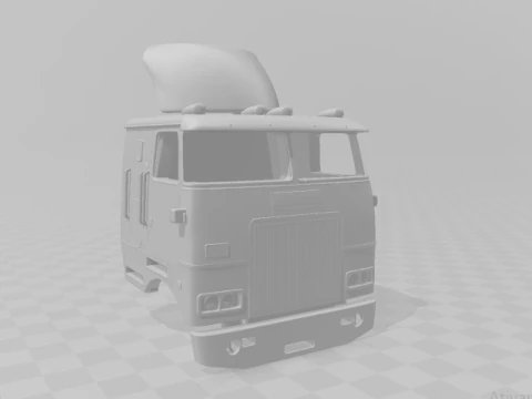 1979 White Western Star Cabover Sleeper 3D Print Model