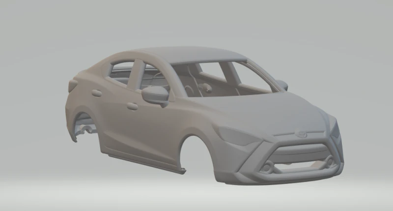 Toyota yaris sedan 3D Print Model .c4d .max .obj .3ds .fbx .stl .blend 