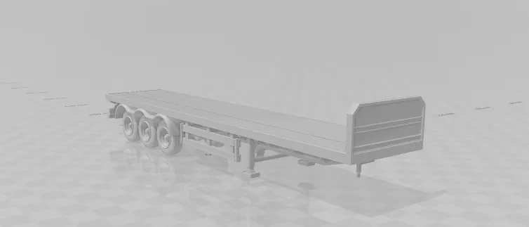 Trailer flatbed euro 3D Print Model .c4d .max .obj .3ds .fbx .stl .blend