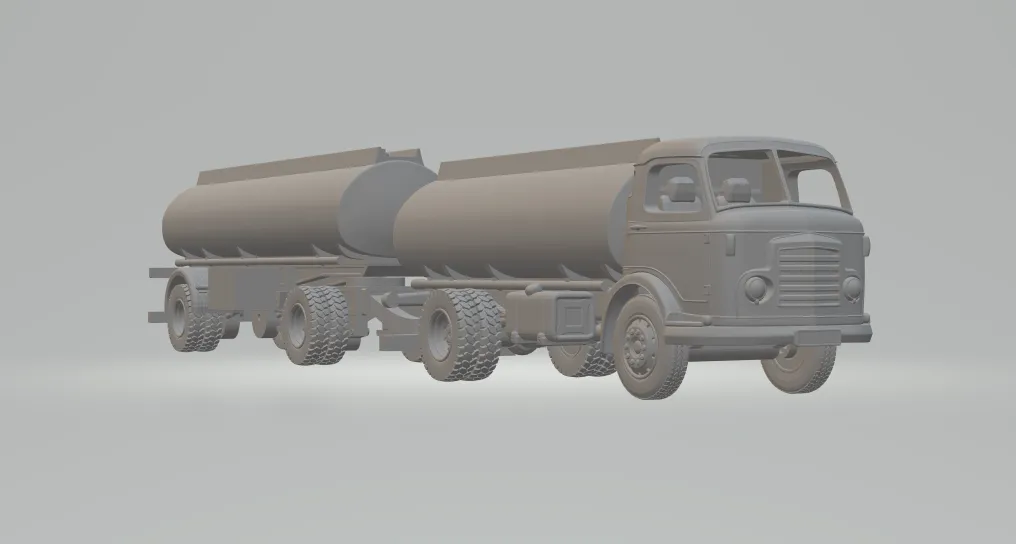 Commer double tanker 3D Print Model .c4d .max .obj .3ds .fbx .stl .blend