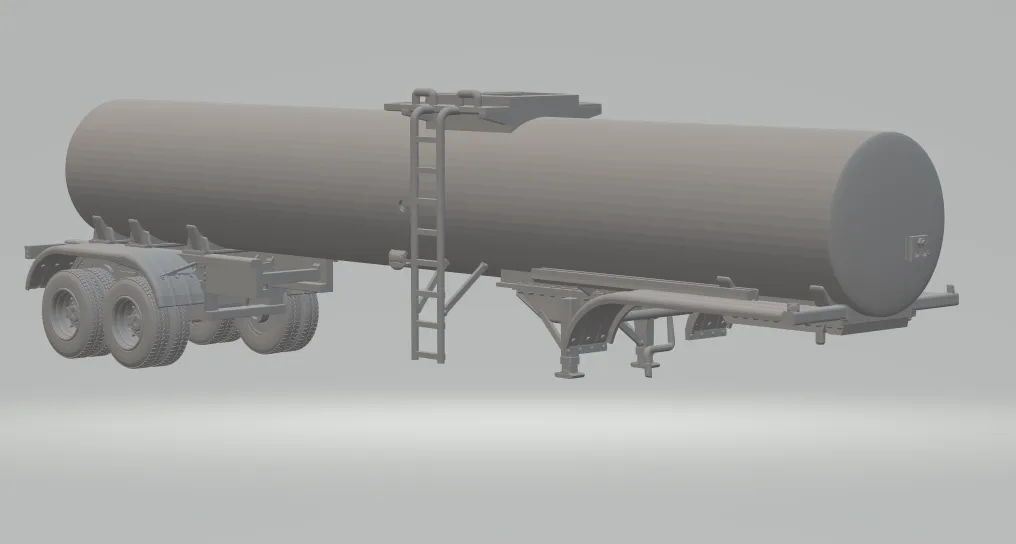 Trailer tank usa 3D Print Model .c4d .max .obj .3ds .fbx .stl .blend 