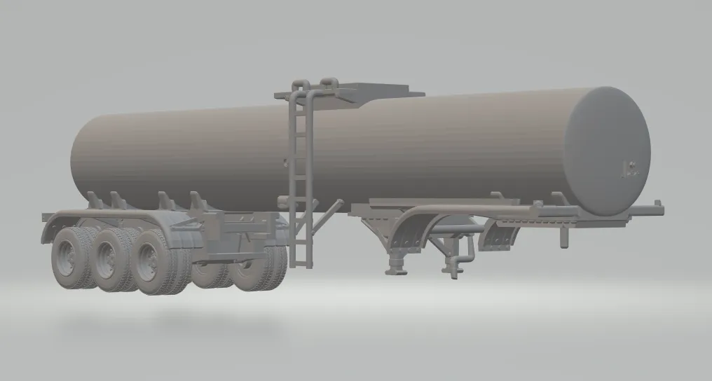 Trailer tank usa 3D Print Model .c4d .max .obj .3ds .fbx .stl .blend 