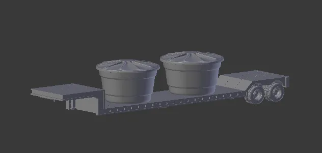 Trailer flatbed 3D Print Model .c4d .max .obj .3ds .fbx .stl .blend