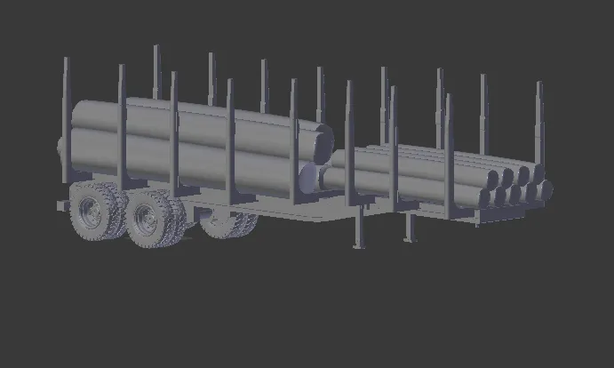 Trailer transport timber 3D Print Model .c4d .max .obj .3ds .fbx .stl .blend 