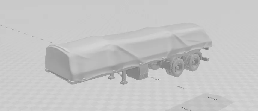 1-64 Trailer flatbed closed 3D Print Model .c4d .max .obj .3ds .fbx .stl .blend 