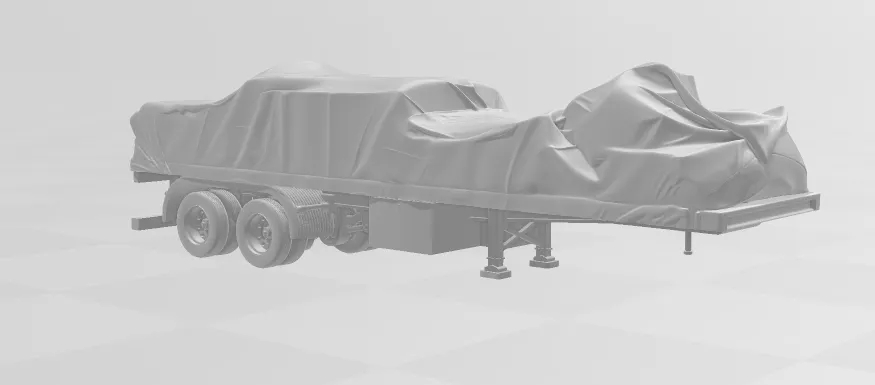 1-64 lowboy transport 3D Print Model .c4d .max .obj .3ds .fbx .stl .blend