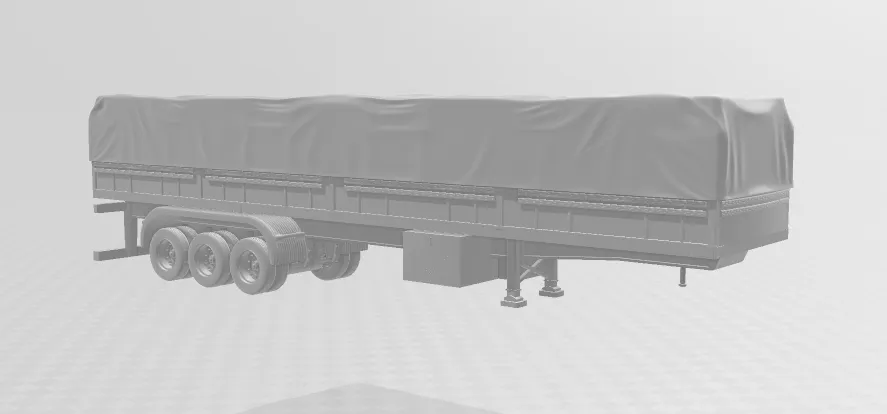 Trailer euro truck 3D Print Model .c4d .max .obj .3ds .fbx .stl .blend