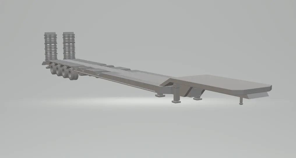 1-64 Lowboy Trailer 3D Print Model .c4d .max .obj .3ds .fbx .stl .blend 