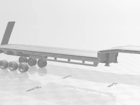 1-64 Reboque Lowboy euro Modelo de Impressão 3D