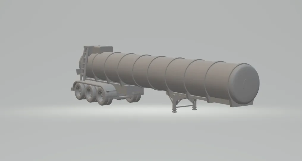 1-64 Chemical Liquid Tanker Trailer 3D Print Model .c4d .max .obj .3ds .fbx .stl .blend 