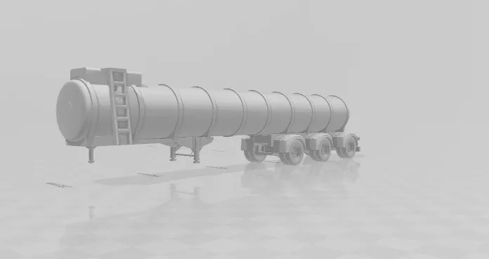 1-64 Liquid Tanker Trailer 3D Print Model .c4d .max .obj .3ds .fbx .stl .blend 