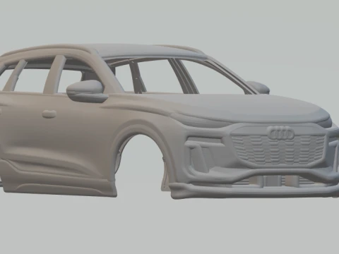 Slotcar mit Audi Sq6-Karosserie 3D Druckmodell