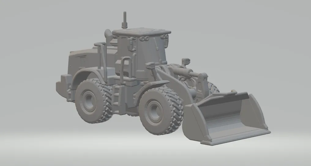 1-64 Scale Backhoe Loader 3D Print Model .c4d .max .obj .3ds .fbx .stl .blend 