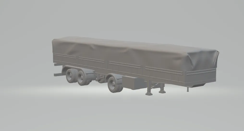 Trailer flatbed south 3D Print Model .c4d .max .obj .3ds .fbx .stl .blend 