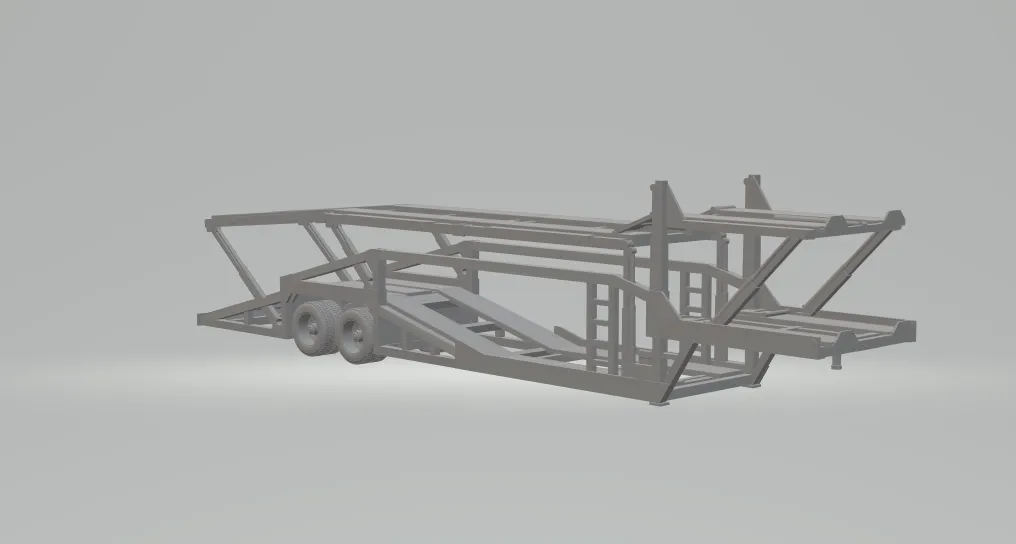 Vehicle transport trailer 3D Print Model .c4d .max .obj .3ds .fbx .stl .blend 