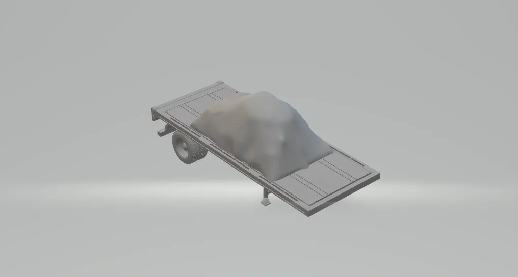 Trailer flatbed 3D Print Model .c4d .max .obj .3ds .fbx .stl .blend 