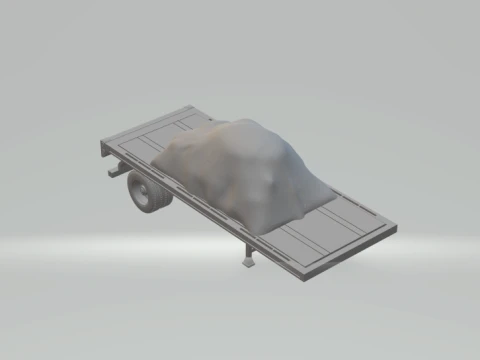 Trailer flatbed Modèles 3D en vedette
