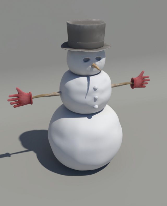 snowman 3D 模型 .c4d .max .obj .3ds .fbx .stl .blend 