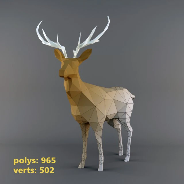 deerlowpoly 3D Model .c4d .max .obj .3ds .fbx .stl .blend 