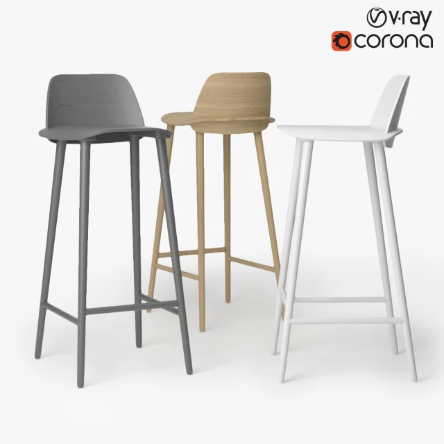 muuto nerd bar chair 3D Model .c4d .max .obj .3ds .fbx .stl .blend