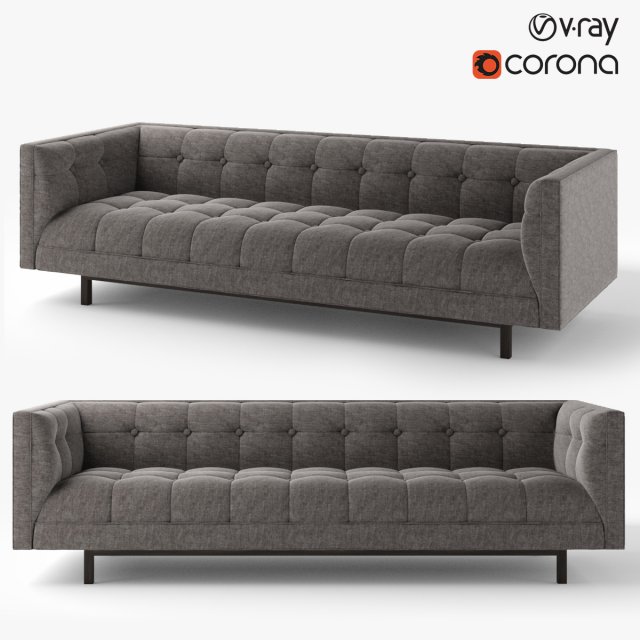 restoration hardware madison sofa 3D Model .c4d .max .obj .3ds .fbx .stl .blend 