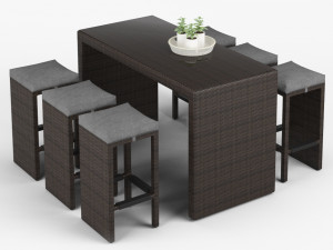 outdoor bar set Model 3D